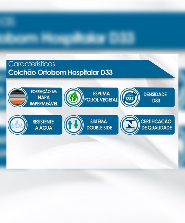 Colchão Hospitalar D33 Napa Impermeável - Imagem 3
