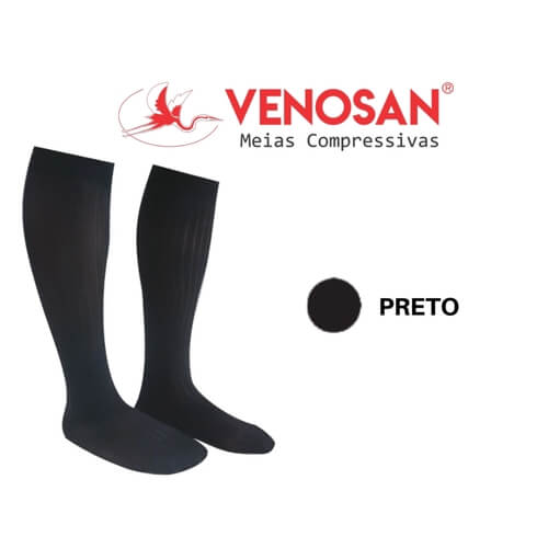 MEIA PANTURRILHA SUAVE PRETA VENOSAN SUPPORTLINE SOFT AD 18-22MMHG UNISSEX PF PRETO - Imagem 2