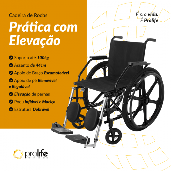 CADEIRA DE RODAS PRÁTICA COM ELEVAÇÃO DE PERNAS EM CURITIBA - Imagem 2