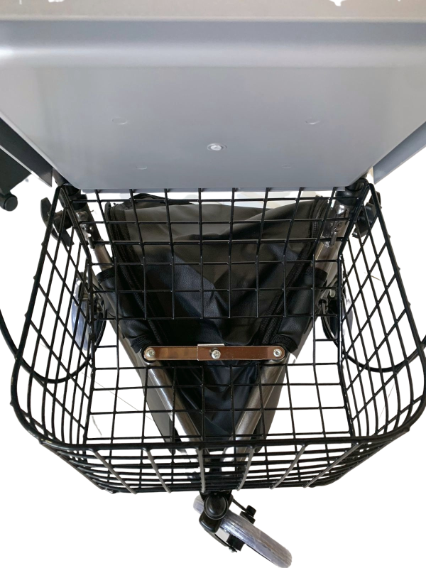 Andador Em Aluminio De 03 Rodas Prata Com Cesto - Imagem 9