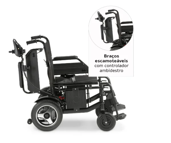 Cadeira de Rodas Motorizada Dobrável até 120 kg Assento de 48 cm D800 Dellamed - Imagem 5