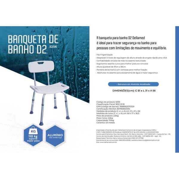 Banqueta para Banho com Encosto - Image 4