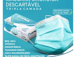 Máscara Descartável Tripla Camada Premium