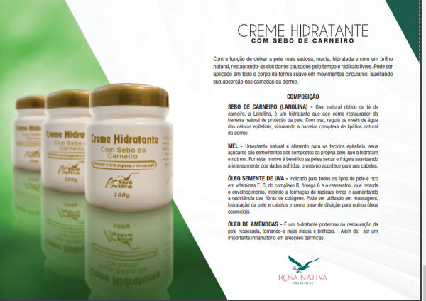 Creme Hidratante Sebo De Carneiro 100g