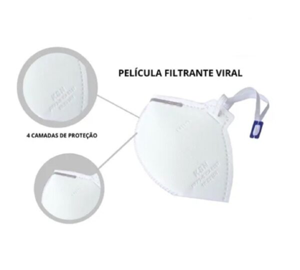 Máscara Hospitalar PFF2 N95 Branca - KSN - Image 2